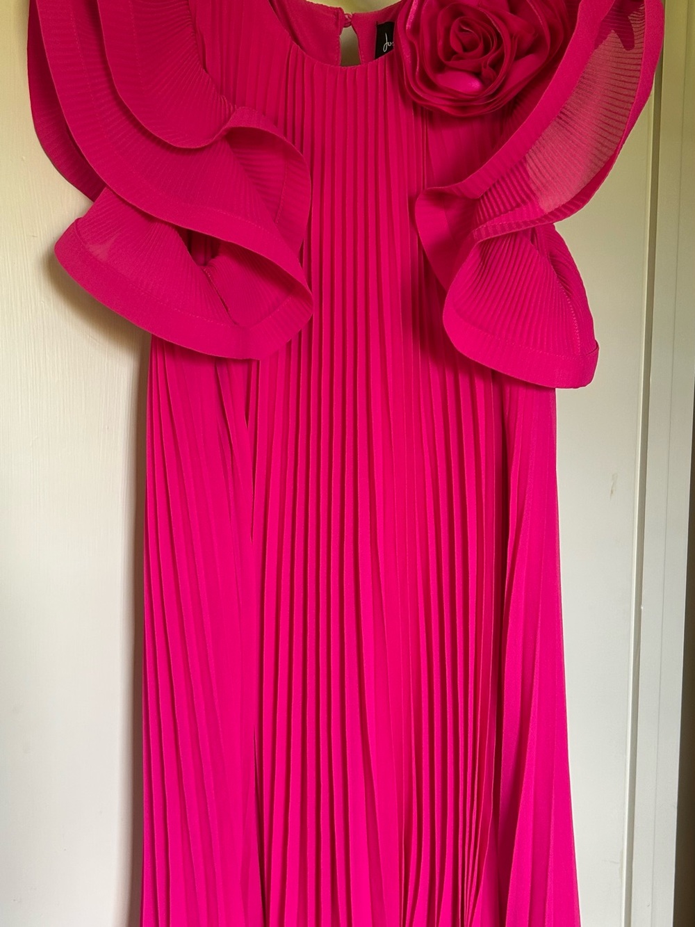 Joseph Ribkoff Shocking Pink Pleated Dress